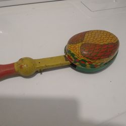 Antique tin / metal duck pull toy