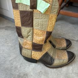 Vintage Patchwork Cowboy Boots