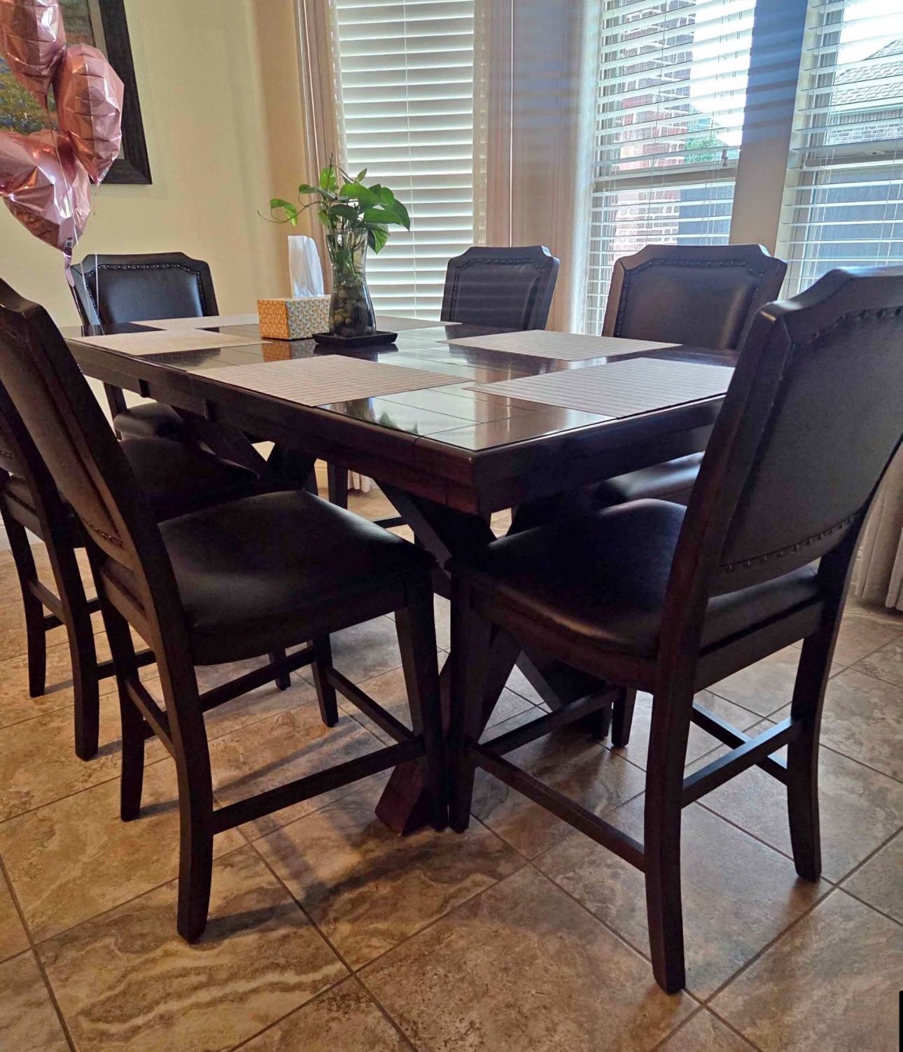 6 person dining table set