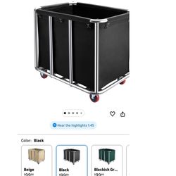 Commercial Laundry Cart with Wheels,400L Large Industrial Laundry Cart,