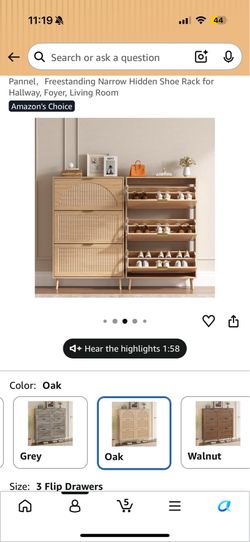 Wooden shoe cabinet with flip drawers