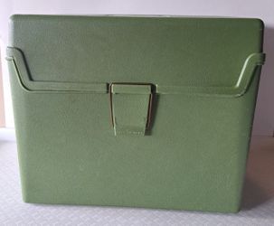 1972 Sterling Plastics #294 Large File Storage Box Portable Avocado Green
