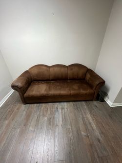 Brown Microfiber 3-Seat Sofa