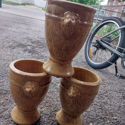 Lion Plant Vases 