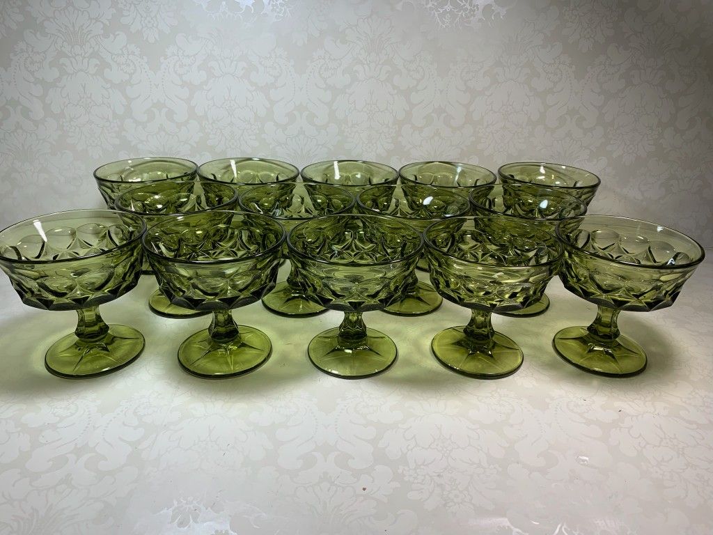 Vintage Set Of 14 Indiana Glass Co