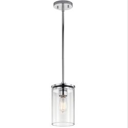 Kichler Crosby 10.75" 1 Light Mini Pendant with Clear Glass Chrome

