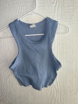 Blue crop tank top
