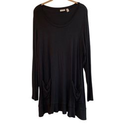 LOGO Tunic Top Long Sleeve Pockets Ruffle Hem Tunic Length Women’s Size 1X GUC