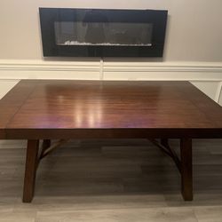 Like New Farm-Style Wood Dining Table 