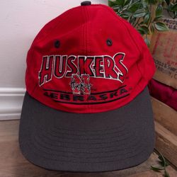 Vintage Nebraska Huskers Snapback Hat - The Game - Made in Taiwan