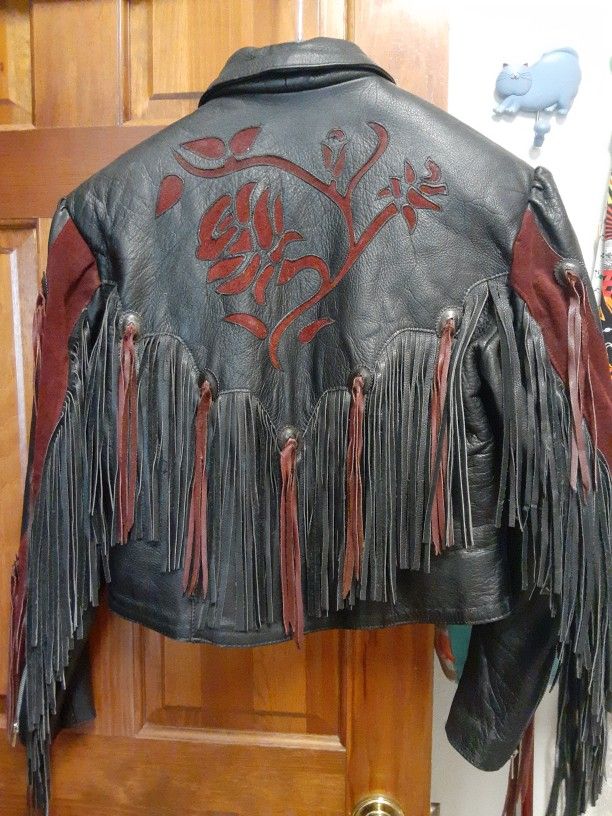 Pre-owned Women's Size S Vgt Leather Jacket 