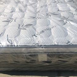 CAL KING PILLOW TOP MATTRESS SET WHIT BOX SPRING BRAND NEW ✅️ 