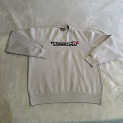 Free Surf Sweater Men Large Gray Crew Neck Pullover Sweatshirt Gym Workout Logo