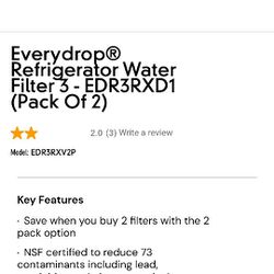 EveryDrop Refrigerator water filter #3 (2 Pack)