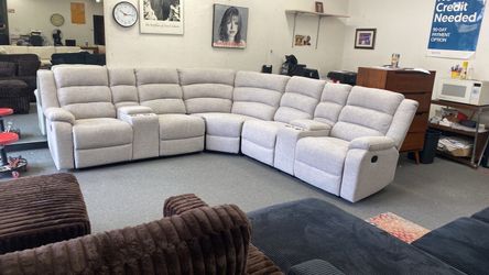 New fabric recliner sectional couch / free delivery