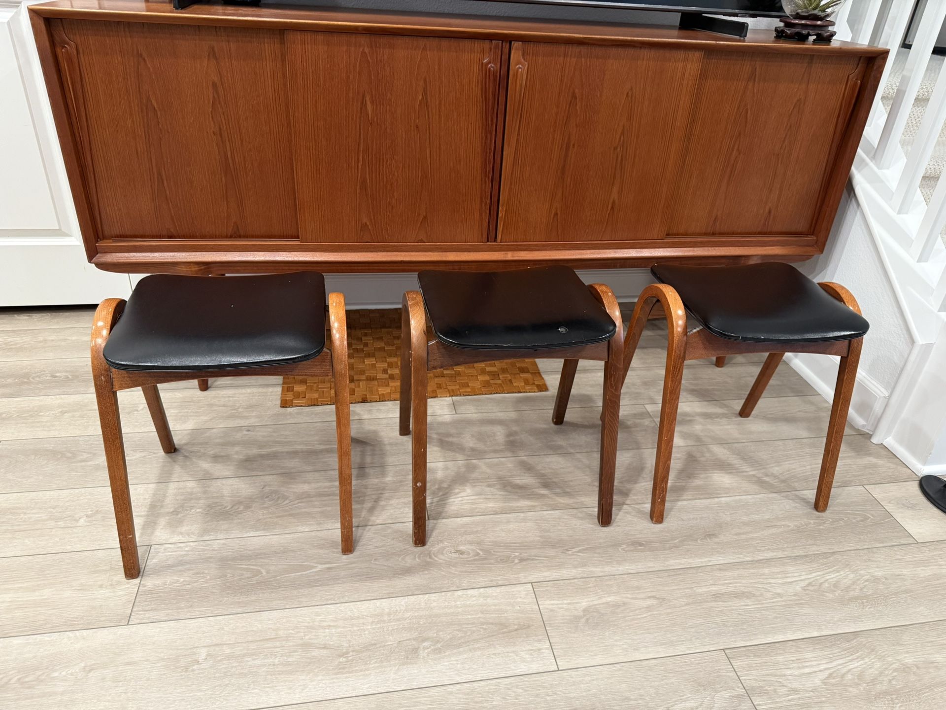 Isamu Kenmochi for Akita Mokko - 3 Mid Century Modern Stacking Stools