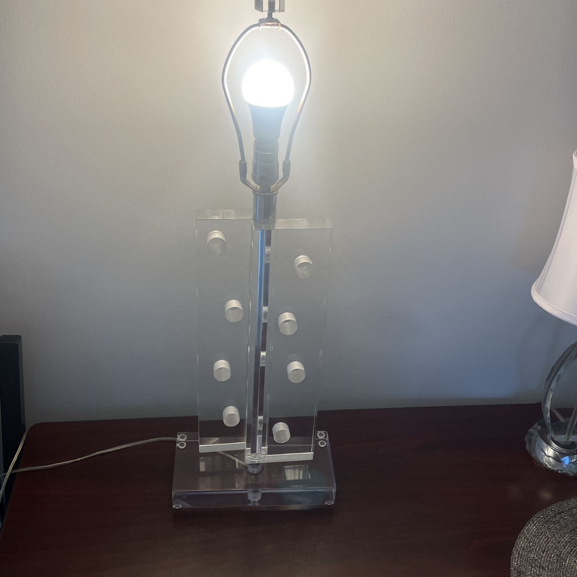 MCM Acrylic Lucite Lamp. Works Perfect!!