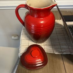 Le Creuset Pitcher and Heart Shaped Dish
