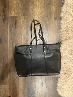 Black Leather Tote Bag