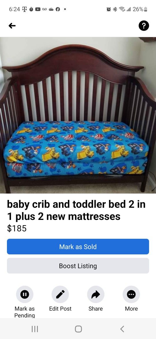 Baby Crib And Toddler Bed 2 In 1
