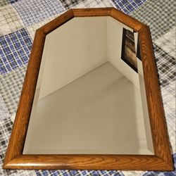 Antique Mirror Est Cir 1950s-1960s. Great Condition, Solid Wood Frame. 