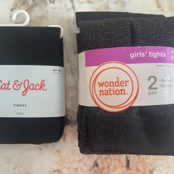 Girl Black Tights Set (3 Pairs) Sz 4T-6T Brand New