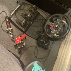 logitech Driving Simulator Steering Wheel, Pedals, H Shifter, And E Brake