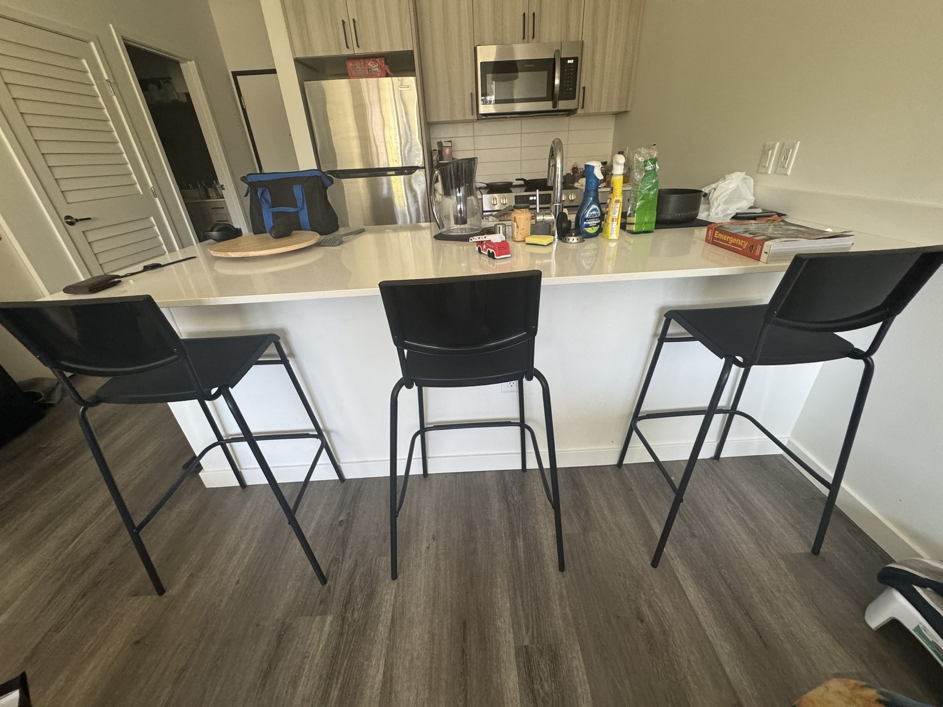 3 Bar Stools – Cheap & Sturdy – Great for Apartment or Patio