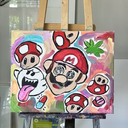 Trippy Super Mario Painting 16x20 