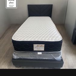Brand New Twin Bed Frame With Mattress And Box Spring For ONLY $299 🚨 Ready For Delivery 🚛