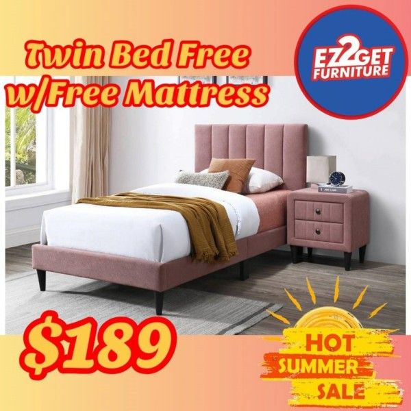 - Twin Bed Frame W/free mattress (contact info removed)