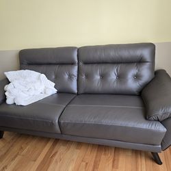 Ashley Gray  Leather Sofa