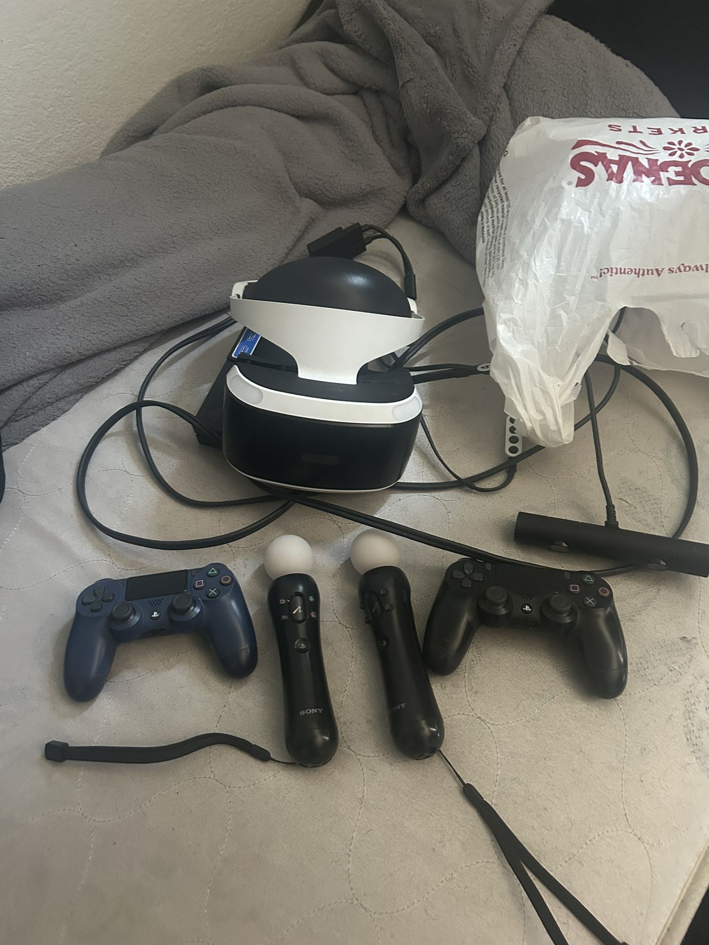 Psvr And Controllers With Camera And Ps5 Adapter (No Console Just The Psvr And All The Wires)