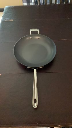 All-Clad 10” Stainless Steel, nonstick skillet.
