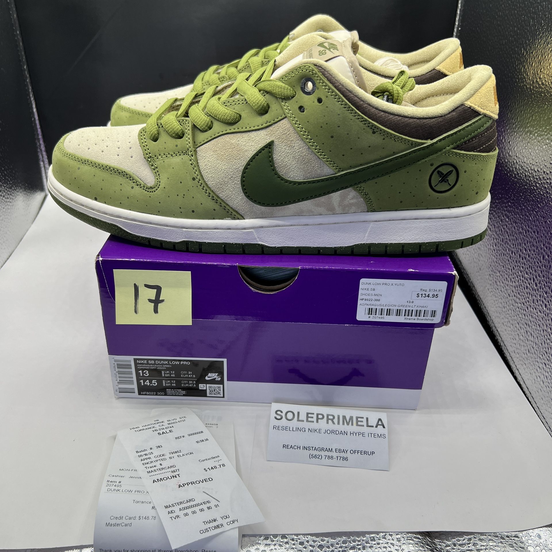 Nike SB Dunk Low Yuto Horigome Matcha Nike SB Dunk Low Yuto Horigome Matcha