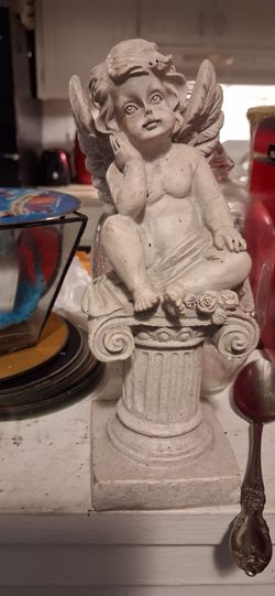Cherub Angel Figurine on Pedestal
