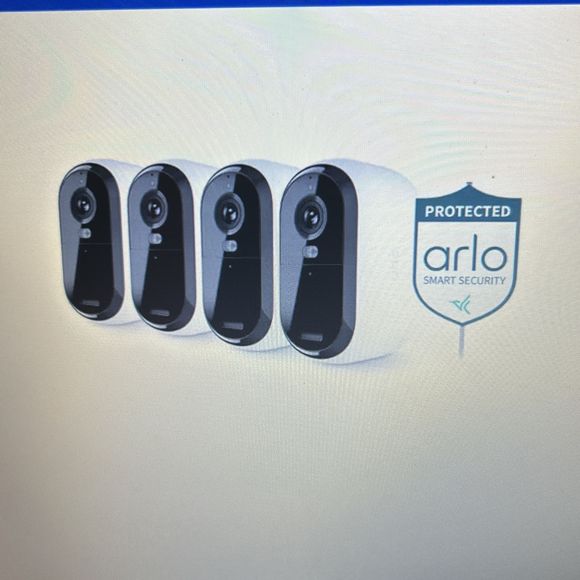 Arlo Essential 4- Camera Outdoor Wireless 2k security Camera With Yard Sign!