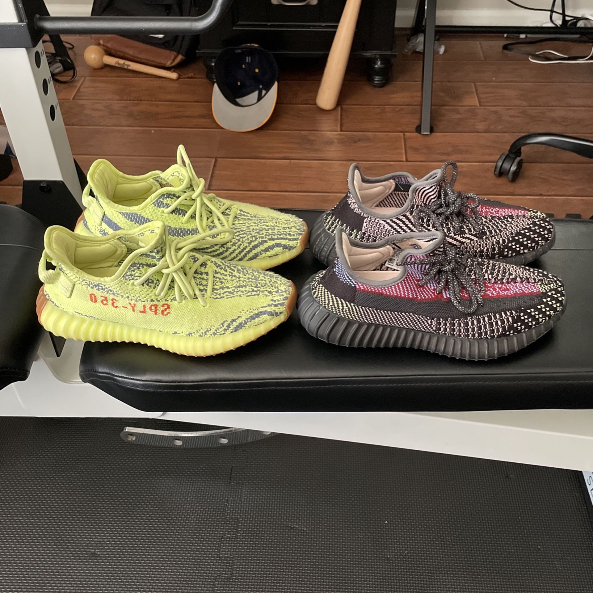 Yeezy Semi Frozen Yellow and Yecheil Non Refelctive Yeezys Size 6