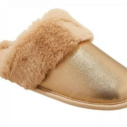 Auden Women's Rae Metallic Scuff Slippers in Tan Brown Size LG 9/10