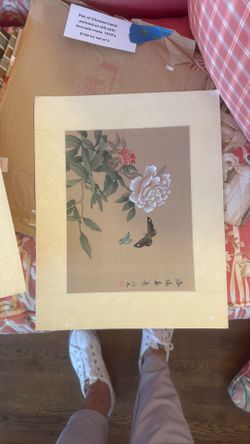 Chinese Handpainted Brocade Set Up To