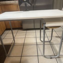 White Desk With A Monitor stand