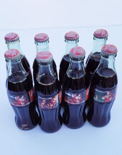 1996 Coca Cola Christmas Bottles Collectable (8 Count)