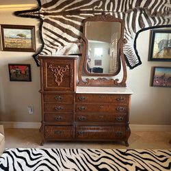 Vintage Pulanski Wooden Dresser with Mirror