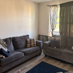 Loveseat And sofa With Pillows 