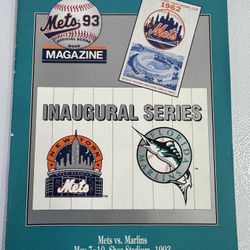 1993 OFFICIAL PROGRAM ' NEW YORK METS VS FLORIDA MARLINS ' 1ST SERIES EVER