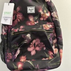 NEW with Tag NWT Herschel Supply Company Watercolor Iris Diaper Bag with 13” laptop sleeve