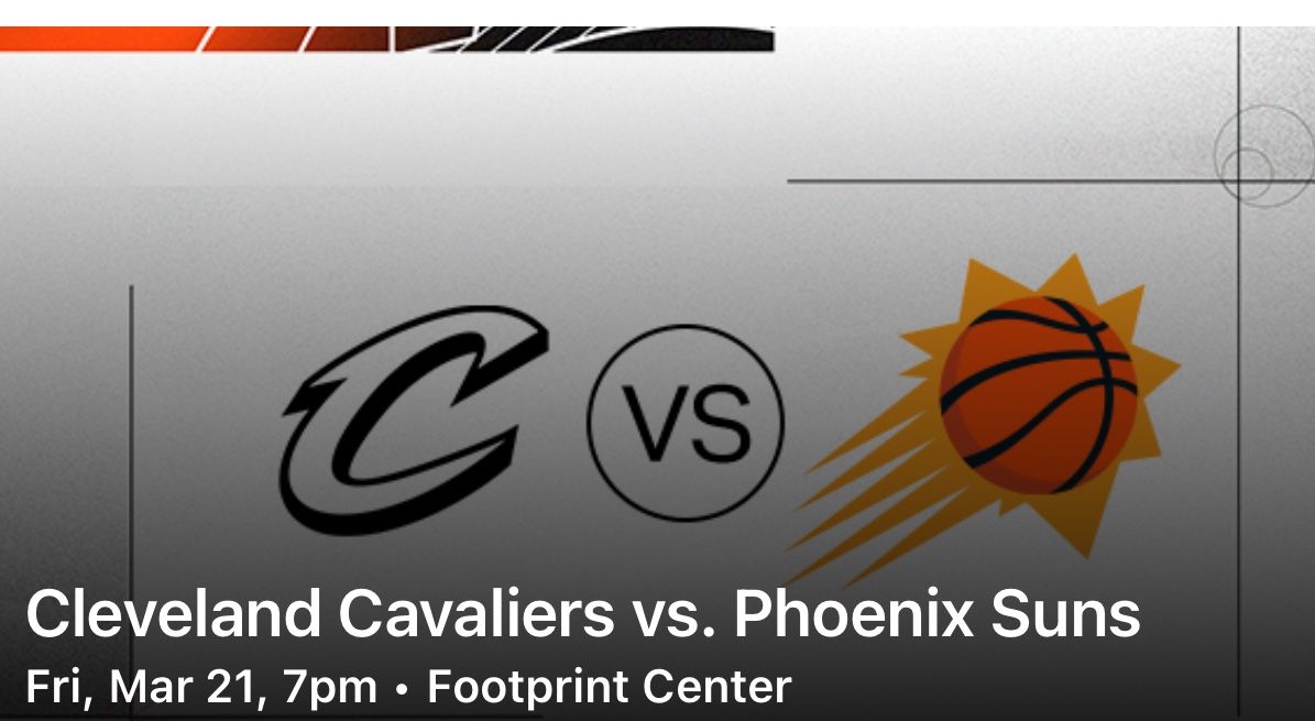 Suns vs Cavs Tickets ROW 8