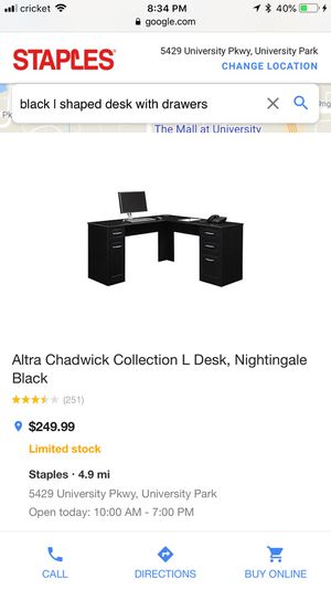 Altra Chadwick Collection L Desk Nightingale Black For Sale In