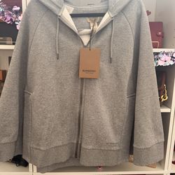 New Gray Poncho Hoodie Burberry