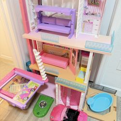 Barbie Doll House And Accessories 